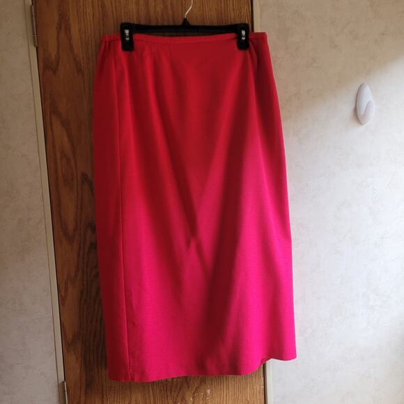 Vntg Plaza South Petite 2004 Red Soutache Skirt Suit Set 16P Quietlux Occasion - Picture 8 of 9